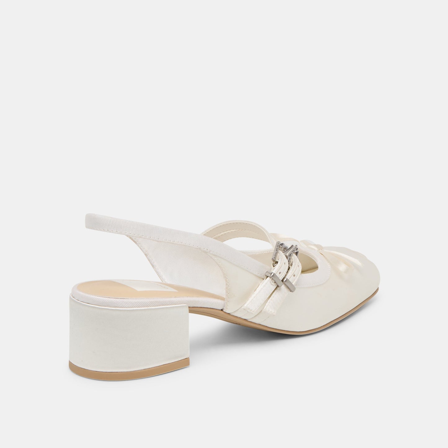 Dolce Vita Loris True White Satin Heels