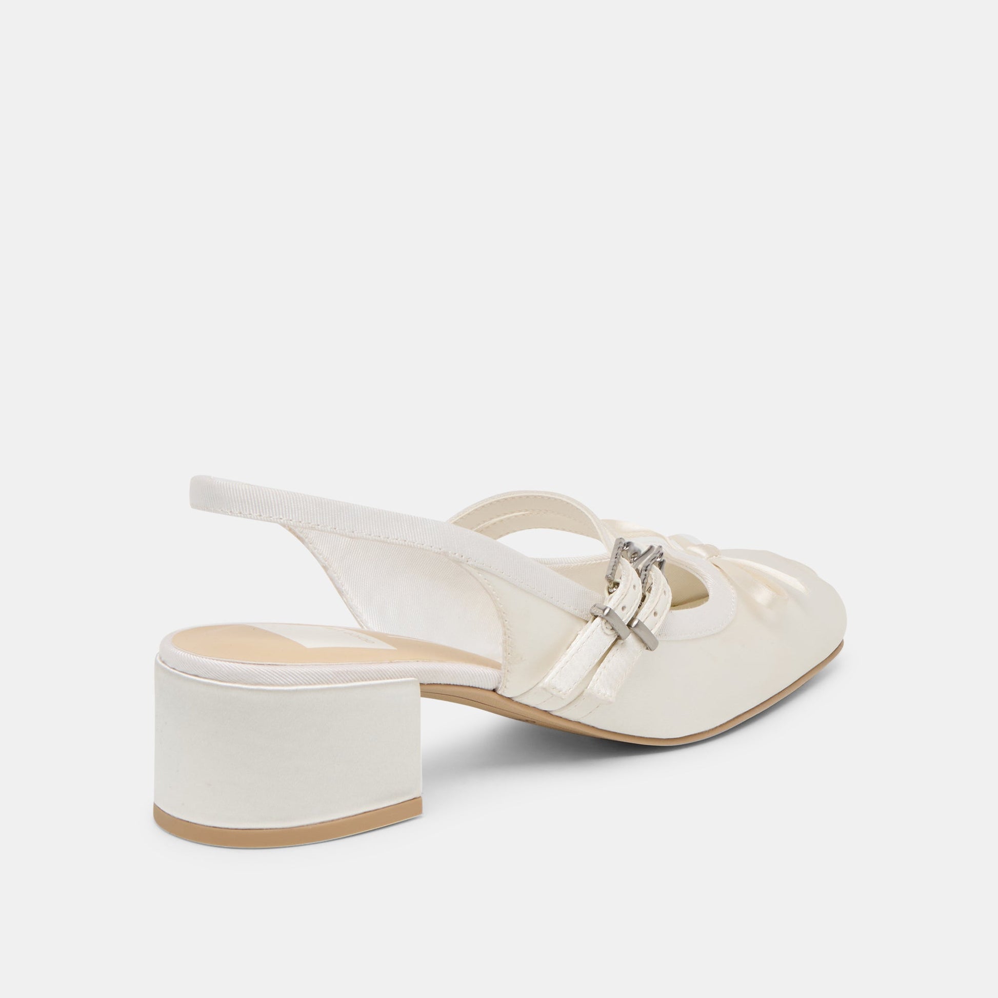 Dolce Vita Loris True White Satin Heels