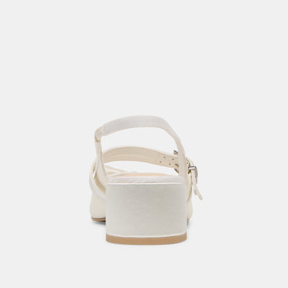 Dolce Vita Loris True White Satin Heels