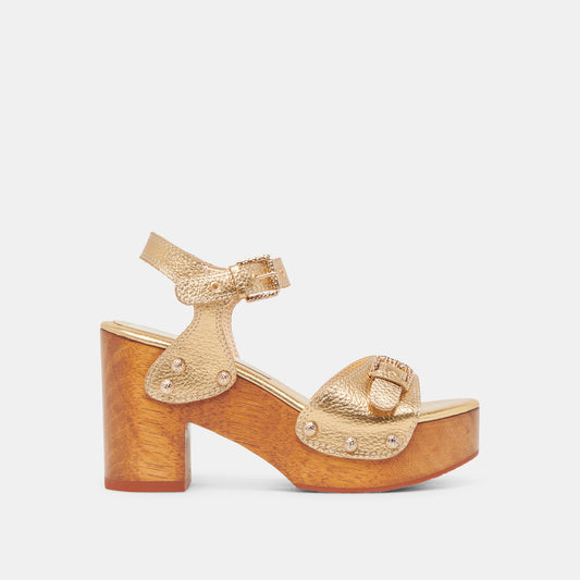 Dolce Vita YANDY HEELS GOLD LEATHER
