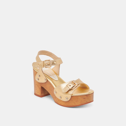 Dolce Vita YANDY HEELS GOLD LEATHER