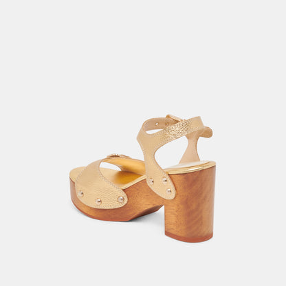 Dolce Vita YANDY HEELS GOLD LEATHER