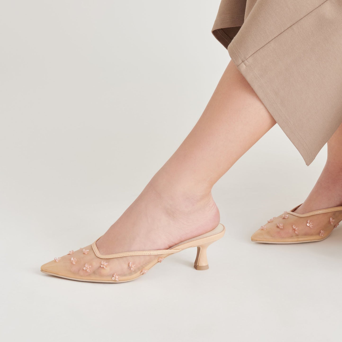 Dolce Vita Clara French Vanilla Mesh Heels