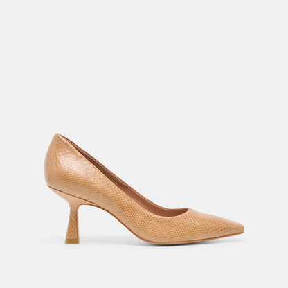 Dolce Vita Briona Whiskey Embossed Leather Heels