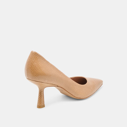 Dolce Vita Briona Whiskey Embossed Leather Heels