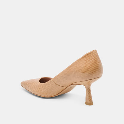 Dolce Vita Briona Whiskey Embossed Leather Heels