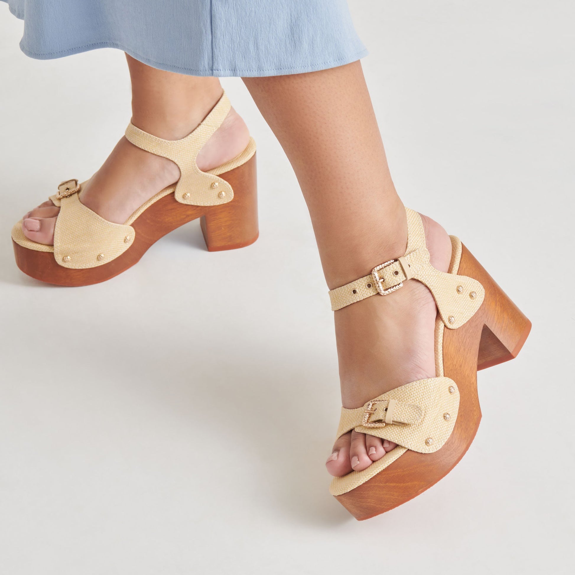 Dolce Vita YANDY HEELS LT NATURAL RAFFIA
