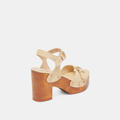 Dolce Vita YANDY HEELS LT NATURAL RAFFIA