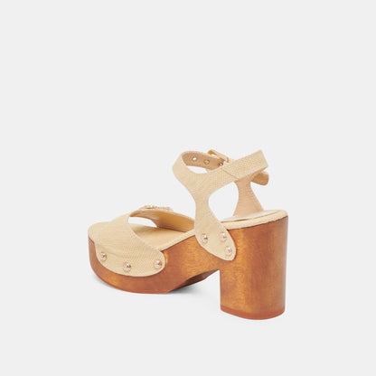 Dolce Vita YANDY HEELS LT NATURAL RAFFIA