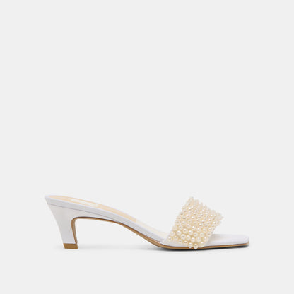 Dolce Vita Rexa Pearl Off White Satin Heels