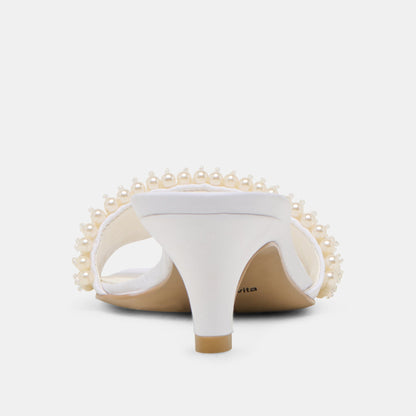 Dolce Vita Rexa Pearl Off White Satin Heels