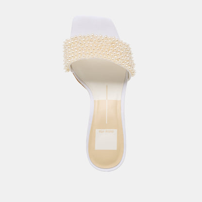 Dolce Vita Rexa Pearl Off White Satin Heels