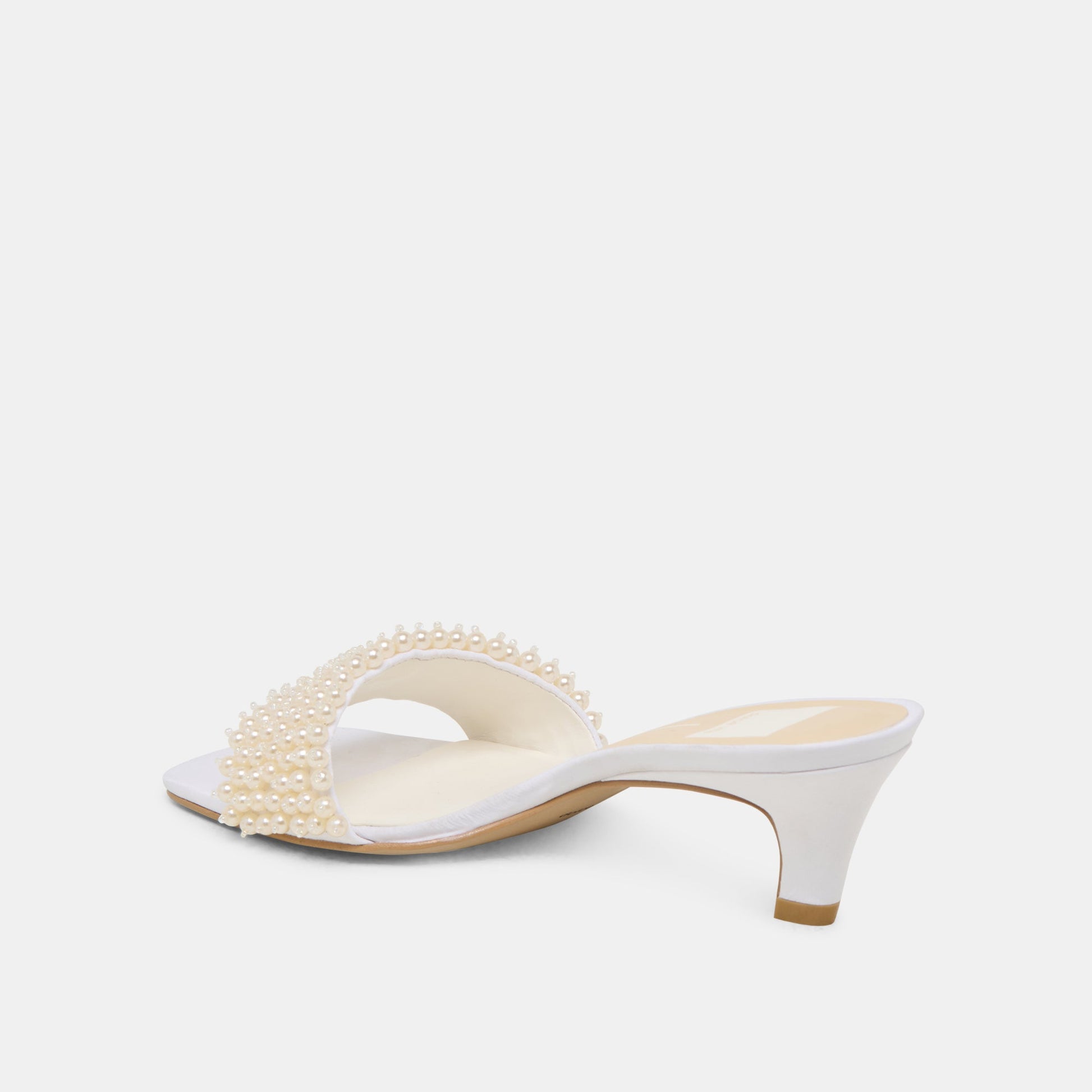 Dolce Vita Rexa Pearl Off White Satin Heels