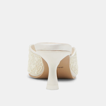Dolce Vita CLAYTN PEARL HEELS TRUE WHITE SATIN