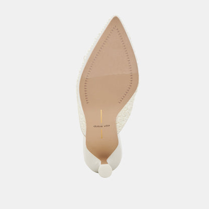 Dolce Vita CLAYTN PEARL HEELS TRUE WHITE SATIN