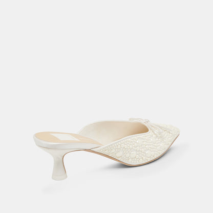 Dolce Vita CLAYTN PEARL HEELS TRUE WHITE SATIN