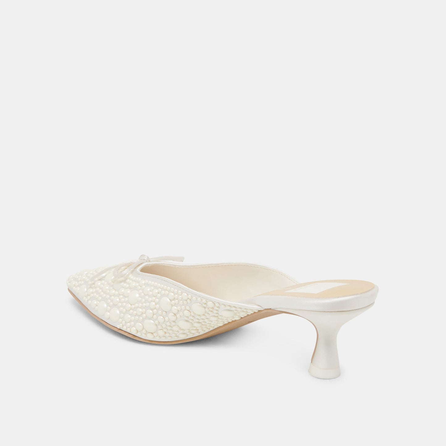 Dolce Vita CLAYTN PEARL HEELS TRUE WHITE SATIN