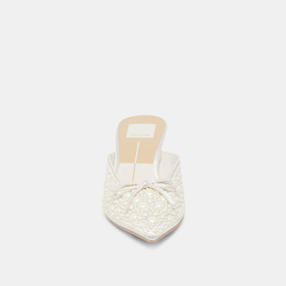 Dolce Vita CLAYTN PEARL HEELS TRUE WHITE SATIN