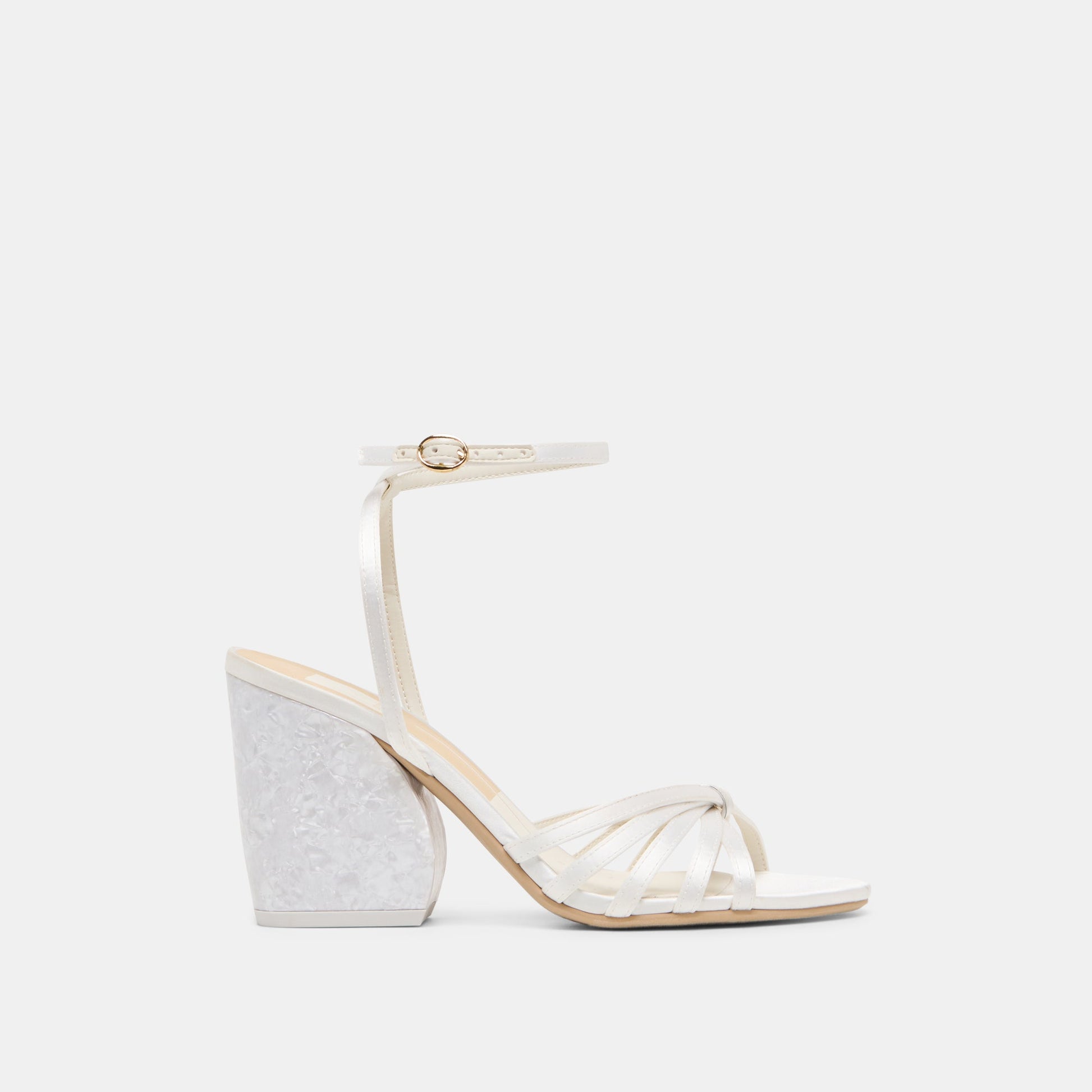 Dolce Vita Ronica True White Satin Heels