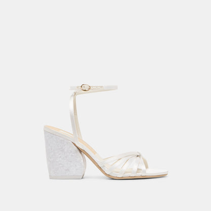 Dolce Vita Ronica True White Satin Heels