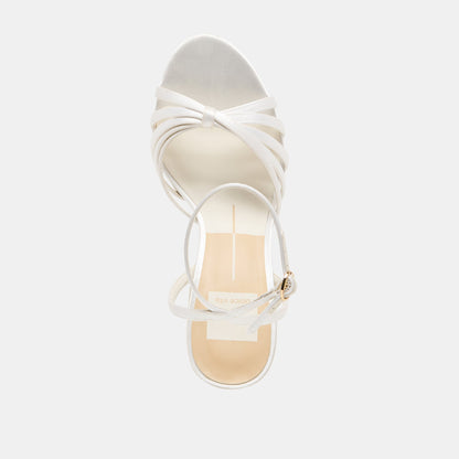 Dolce Vita Ronica True White Satin Heels