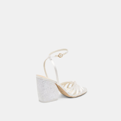Dolce Vita Ronica True White Satin Heels