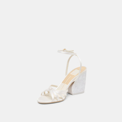 Dolce Vita Ronica True White Satin Heels