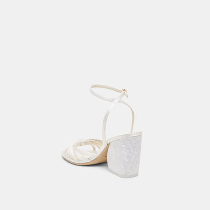 Dolce Vita Ronica True White Satin Heels