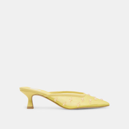 Dolce Vita CLARA WIDE HEELS LEMON MESH