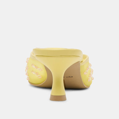 Dolce Vita CLARA WIDE HEELS LEMON MESH