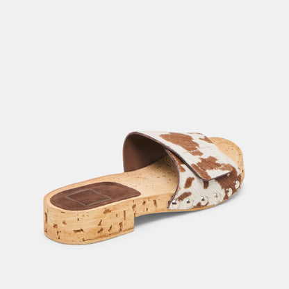 Dolce Vita Sandy Cocoa Taurus Calf Hair Sandals