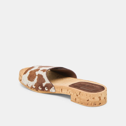 Dolce Vita Sandy Cocoa Taurus Calf Hair Sandals