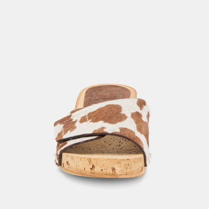 Dolce Vita Sandy Cocoa Taurus Calf Hair Sandals