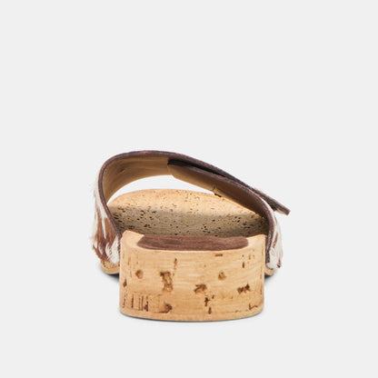Dolce Vita Sandy Cocoa Taurus Calf Hair Sandals