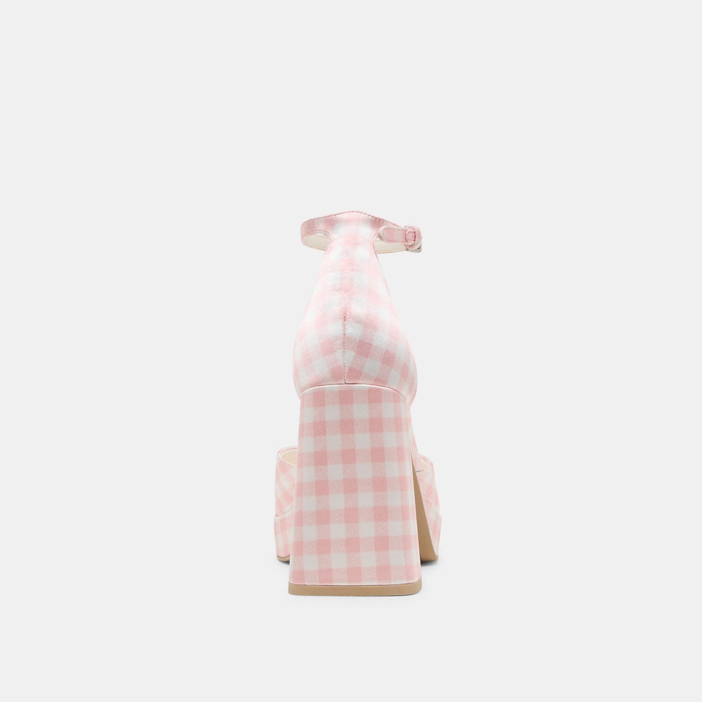 Dolce Vita Pandro X Byrdie Golf Pink Plaid Gingham Wide Heels