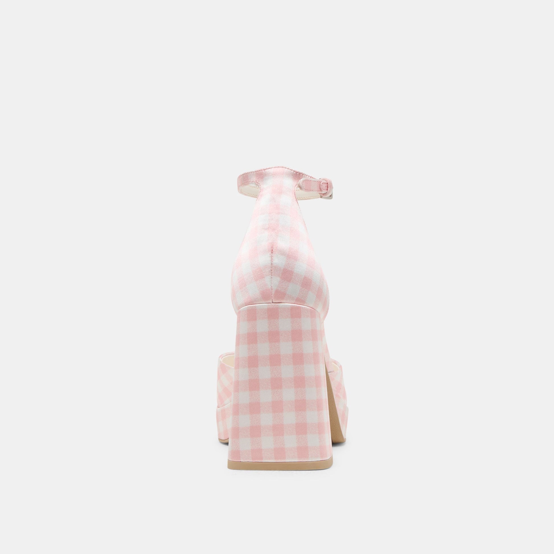 Dolce Vita Pandro X Byrdie Golf Pink Plaid Gingham Wide Heels