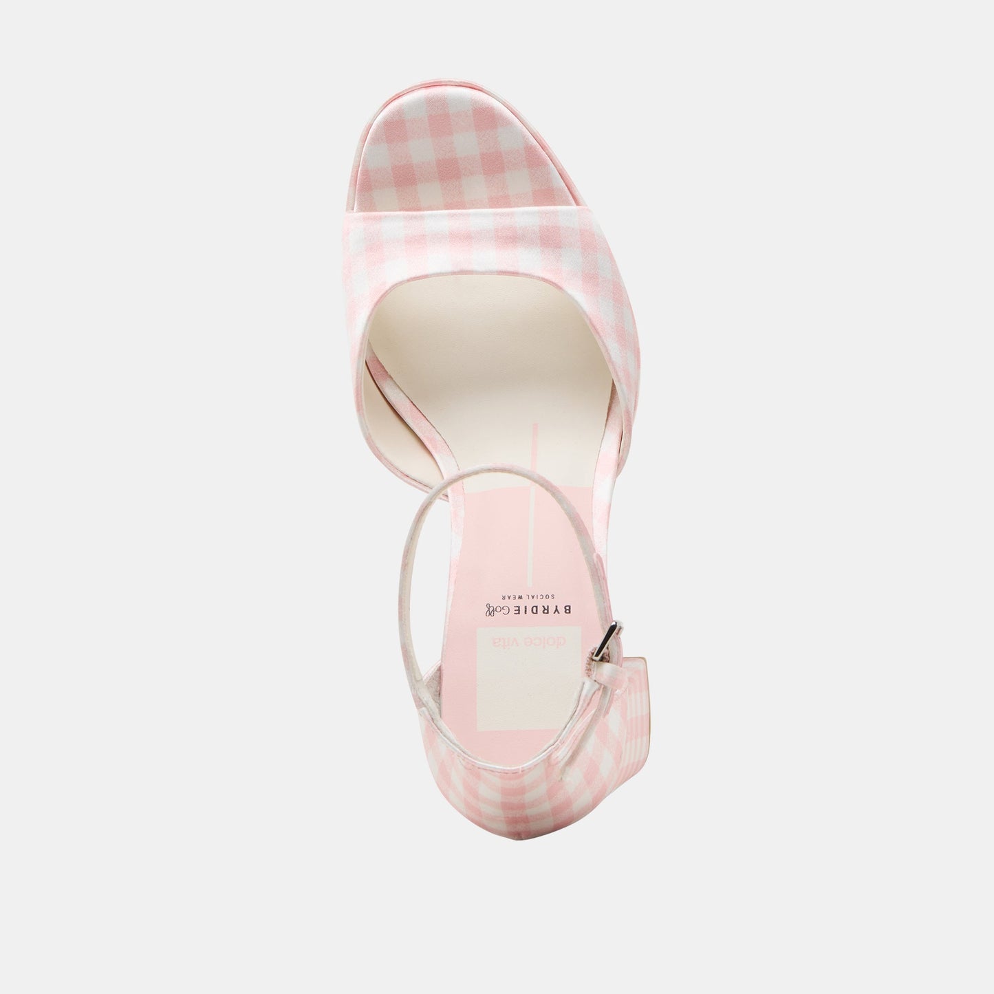 Dolce Vita Pandro X Byrdie Golf Pink Plaid Gingham Wide Heels