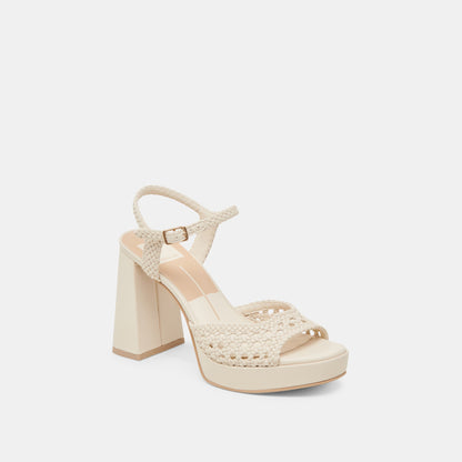 Dolce Vita PEYTEN WIDE HEELS CREME WOVEN STELLA
