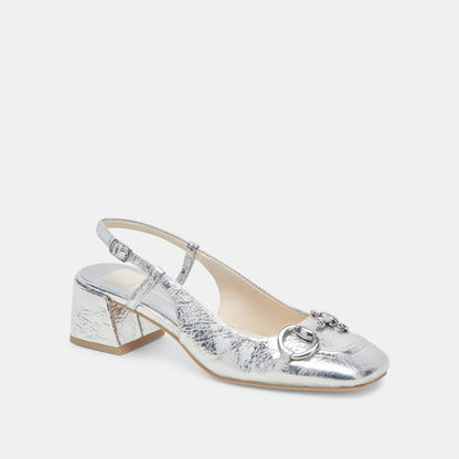 Dolce Vita MELLI HEELS SILVER DISTRESSED LEATHER