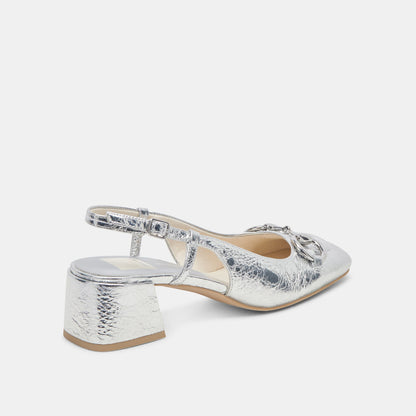 Dolce Vita MELLI HEELS SILVER DISTRESSED LEATHER