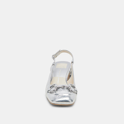 Dolce Vita MELLI HEELS SILVER DISTRESSED LEATHER