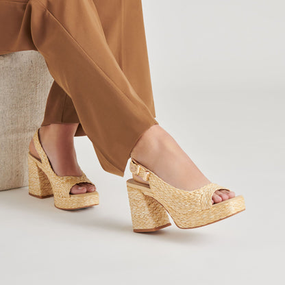 Dolce Vita FLORES HEELS NATURAL RAFFIA