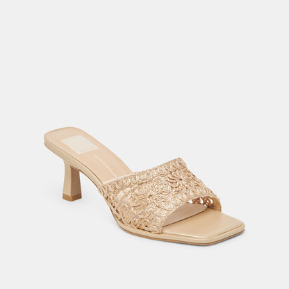 Dolce Vita MAYLAH HEELS LIGHT GOLD MACRAME