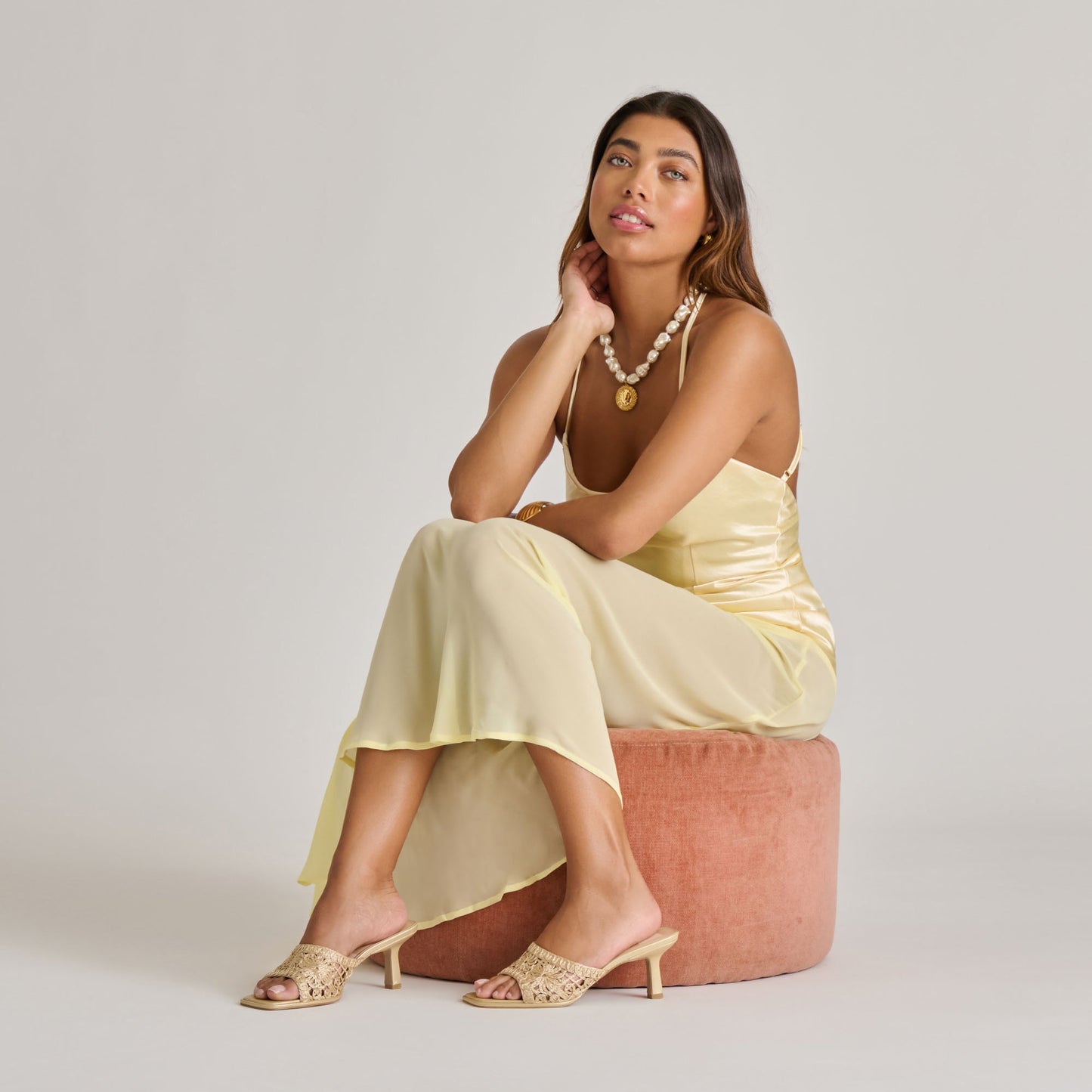 Dolce Vita MAYLAH HEELS LIGHT GOLD MACRAME