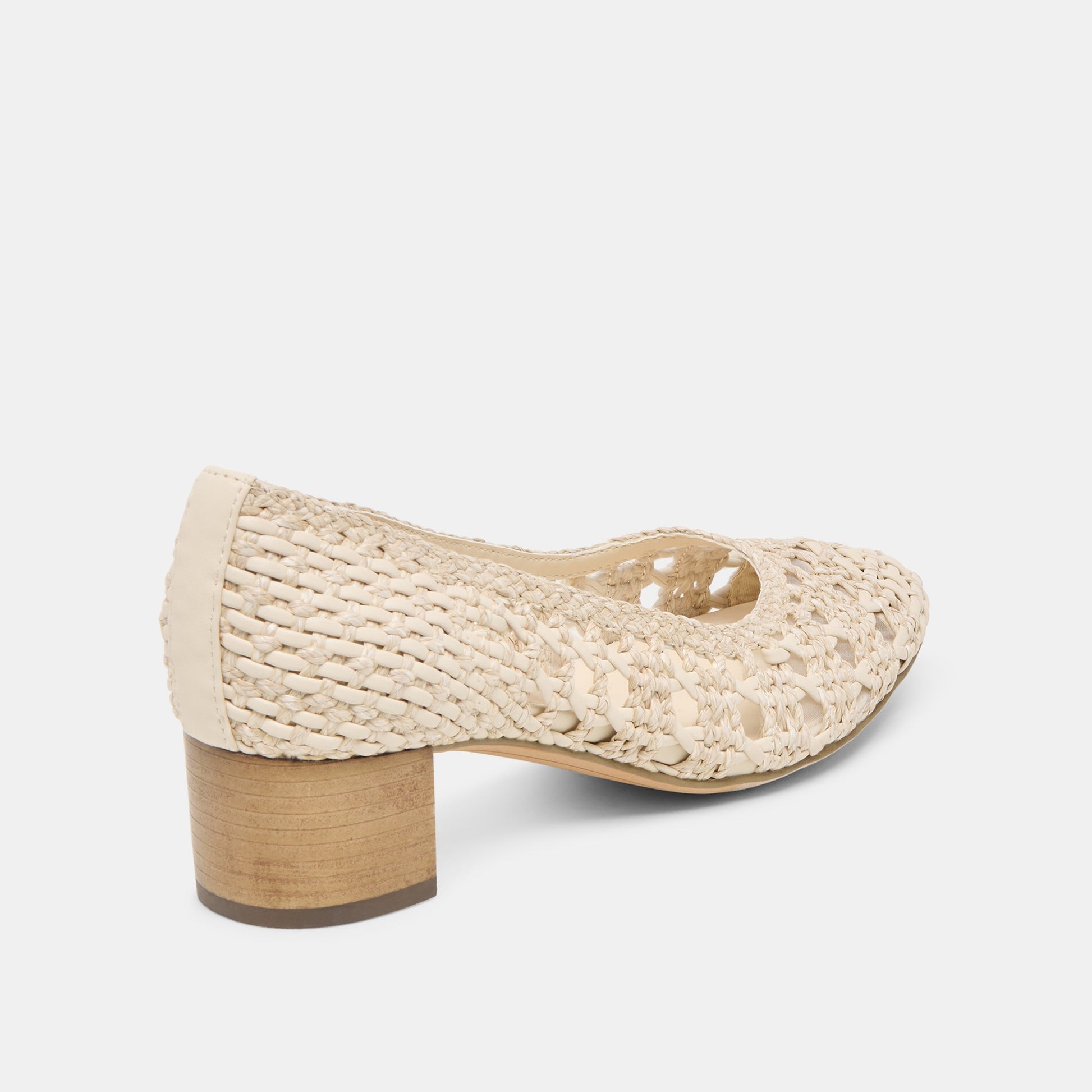 Dolce Vita Lula Ivory Multi Woven Raffia Heels