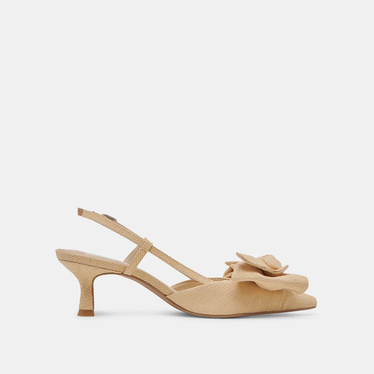 Dolce Vita ODELA BOW HEELS NATURAL WOVEN RAFFIA
