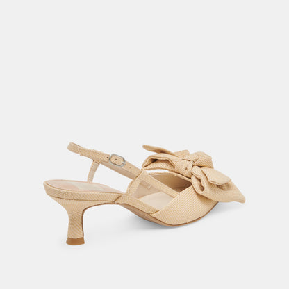Dolce Vita ODELA BOW HEELS NATURAL WOVEN RAFFIA