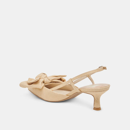 Dolce Vita ODELA BOW HEELS NATURAL WOVEN RAFFIA