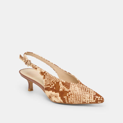 Dolce Vita Alenna Brown Snake Calf Hair Heels