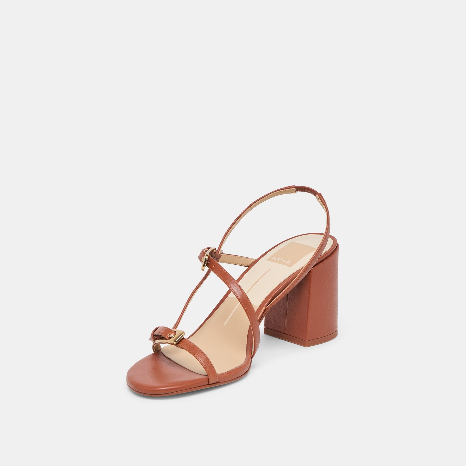 Dolce Vita Faye Cognac Leather Heels
